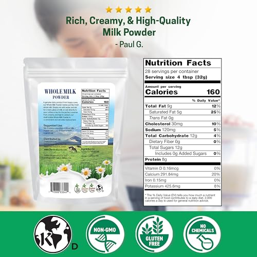 Image of Z Natural Foods Premium Whole Milk Powder - Pasteurized Dry Milk, 2 lb