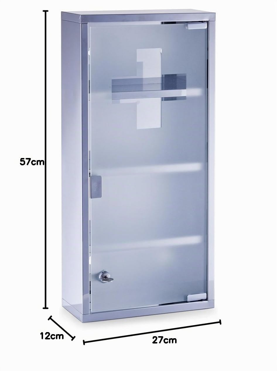 Zeller Present 18112 Armoire à Pharmacie en Acier Inoxydable 27 x 12 x 57 cm