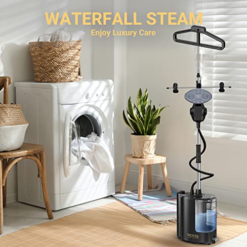 Ticwell Steamer For Clothes[2022 Upgrade], 1600W Powerful Clothes Steamer 20S Fast Heat-Up Wrinkles Remover With 4 Steam Levels, 2.3L Large Capacity 2 Hours Of Continuous Steam, One Step Self-Cleaning #TOP7