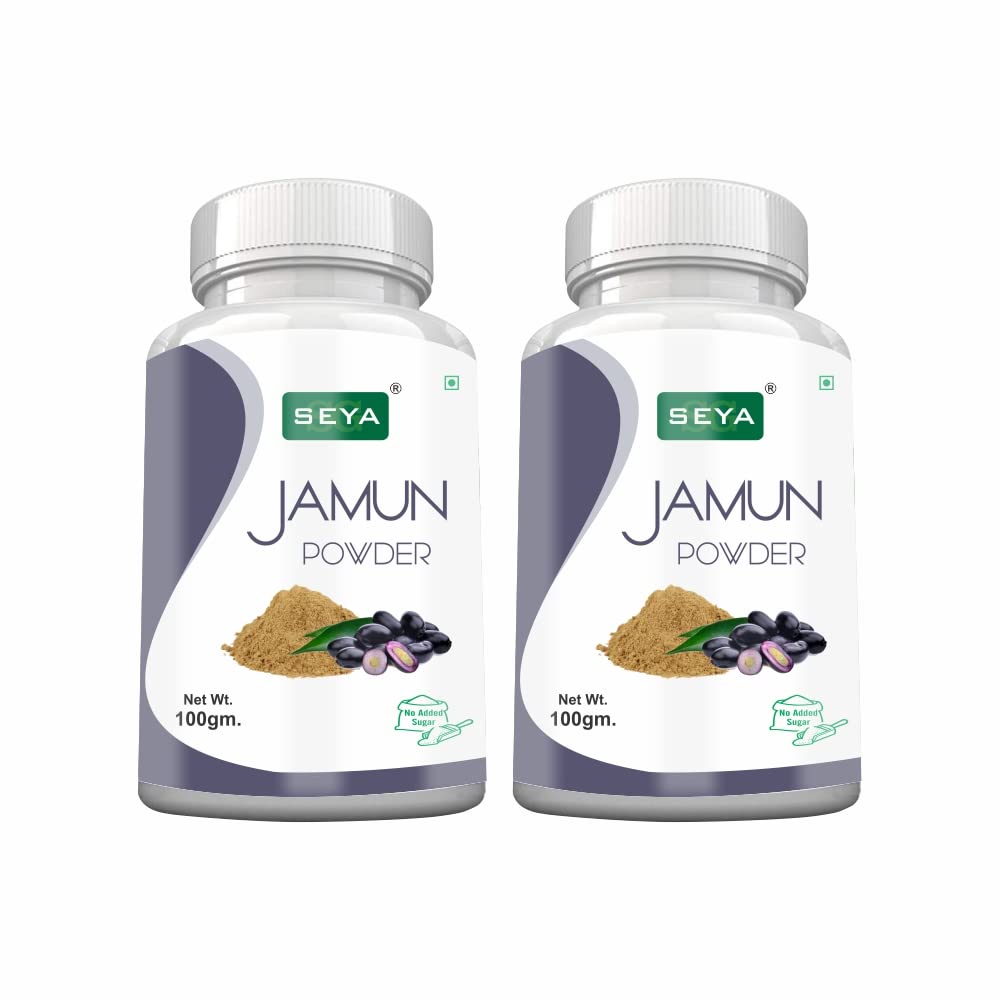 SEYA Jamun Seeds Powder, 100gm (Pack of 2) for Diabetes, No Added Sugar, Healthy Blood Sugar Levels & Detoxification