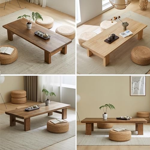 Table basse pour salle à manger au sol style chabudai en bois