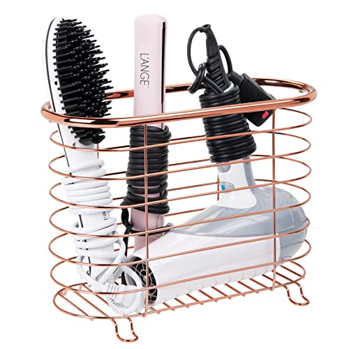 Mdesign Steel Magazine Holder Storage Organizer Bin - For Bathroom, Living Room, Home Office Organization - Holds Papers, Books, Files, Folders - Omni Collection - Rose Gold #TOP6