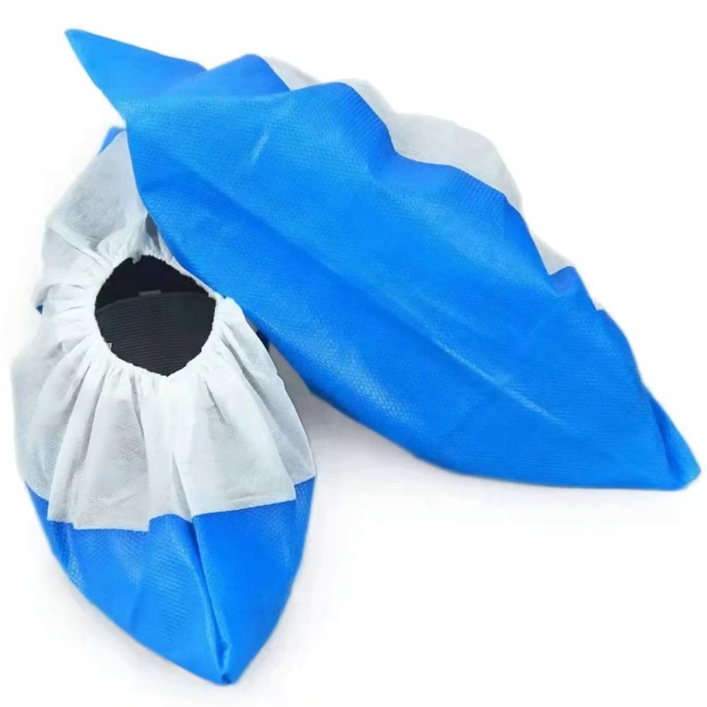 100 Pièces Couvre-chaussures, CPE+PP Couvre-chaussures Jetables, Couvre Chaussures, Surchaussures Jetables, Sur Chaussure, Antidérapants, Imperméables, Bleu
