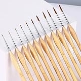 Sintong Miniature Paint Brushes,11 Pcs Fine Detail Paint Brush Set,Lightweight Wood Handle Paint Bru