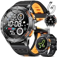 LIGE GPS Smartwatch Herren, Barometerdruck/Höhenmesser/Kompass, 1,43" AMOLED Smart Watch mit LED Taschenlampe/124 Sportmodi/10ATM/Bluetooth Anrufe/Gesundheitsmonitor für Android iOS, DM1-H – Ansicht 1