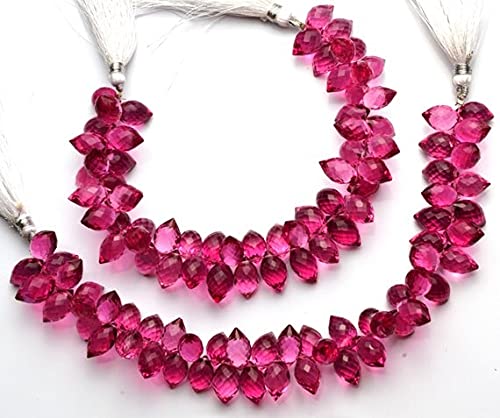 Quartz hydro rose rubellite perles de 7x13mm parfaites pour créer vos bijoux d'été