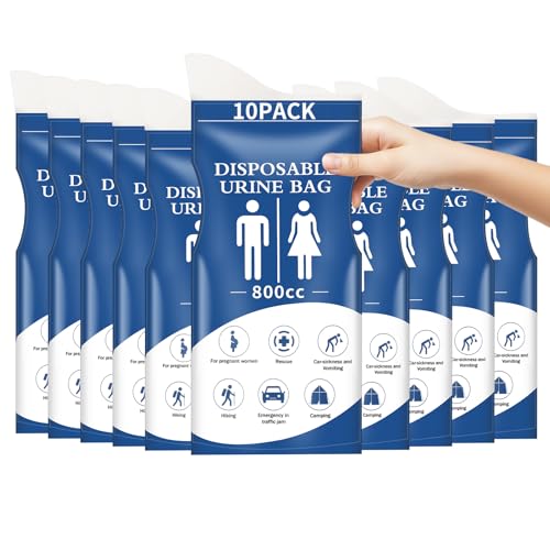 Zosenyer 10 Stück Urinbeutel für Unterwegs, 800ml Mobile Campingtoilette Urinbeutel,für Camping Toiletten, Reisen, Stau, Erbrochene Beutel, Reisetoilette,Outdoor (10)