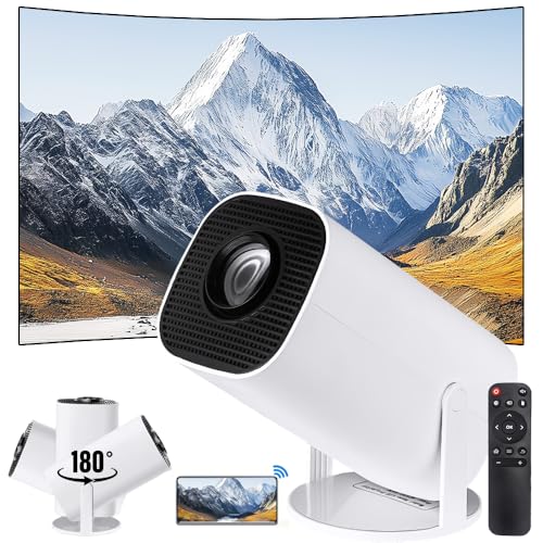 Mini Proyector Portátil FHD WiFi+BT5 Android11 Corrección automática Dirección Vertical, Tamaño de proyección 40/60/100/150 Inch Ajuste de ángulo múltiple de 180° Sentado Mirando y acostado Mirando