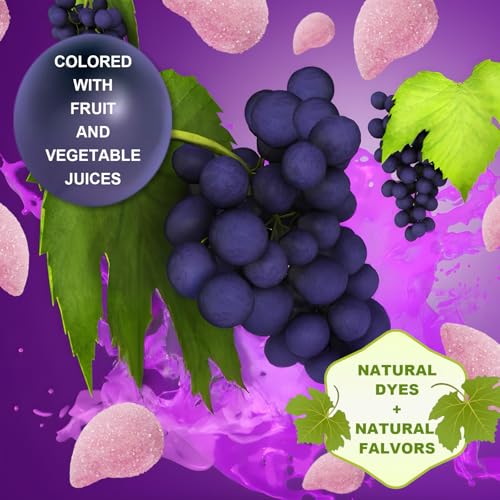 Image of Soft & Chewy Candies 7 Packs, Marshmallows Gummies Candy Bulk, Grape Flavor | Sweet & Sour Chews Candy Gummy Net 350g, Fruit Flavors, Major Allergy Friendly, Individually Wrapped Fruity Snack Packs