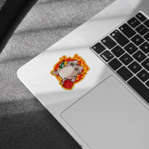 Image of 3Pcs Let It Burn Funny Cat Sticker Cute Cats Let It Burn Stickers Arson Cat Burning Bumper Sticker Angry Cats Fire Mental Health Sticker Decal for Laptop Bottle Phone Car Hard Hat Helmet 3 inch (B1)