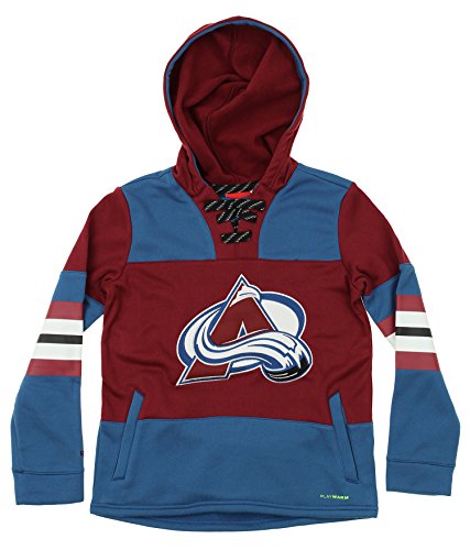 Reebok NHL Youth Colorado Avalanche Offside Poly Fleece Hoodie, Maroon Large (14-16)