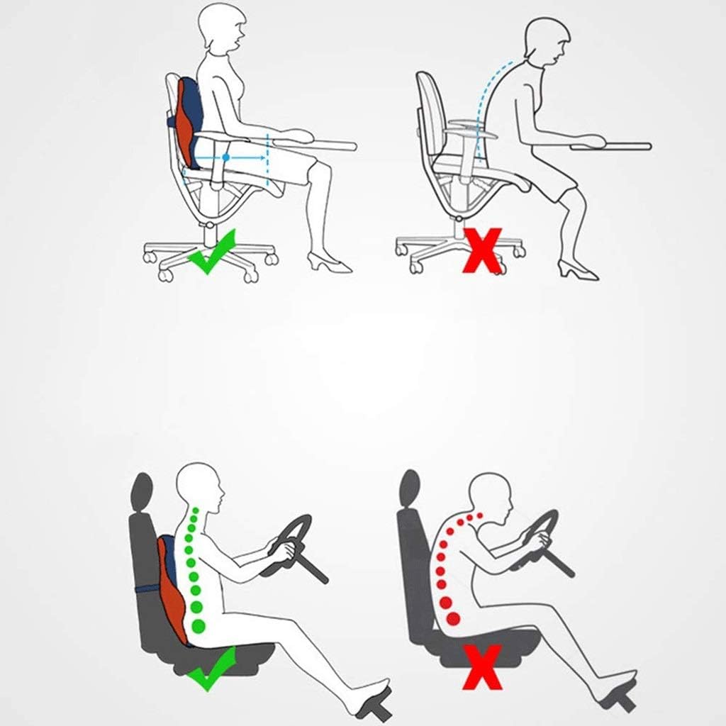 Pillow Office Car Chair Lumbar Memory Cotton Backrest Waist Pad Pregnant Women Lumbar Pillow Waist Seat Cushion(D)