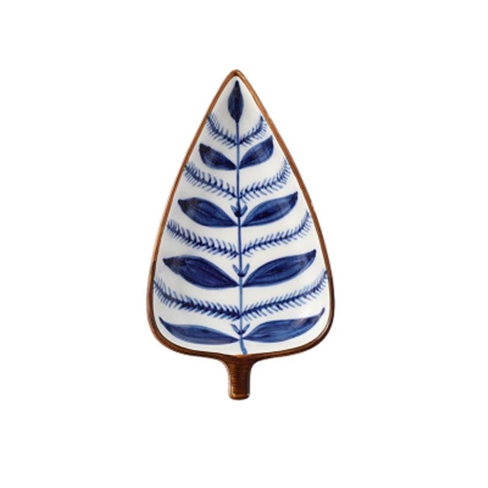 JINGYAN Breakfast Trays Leaf Shape Seasoning Bowl Ceramic Small Plates Appetizers Snack Dish Sauce Kitchen Dishes Sushi Cake Tray(D)