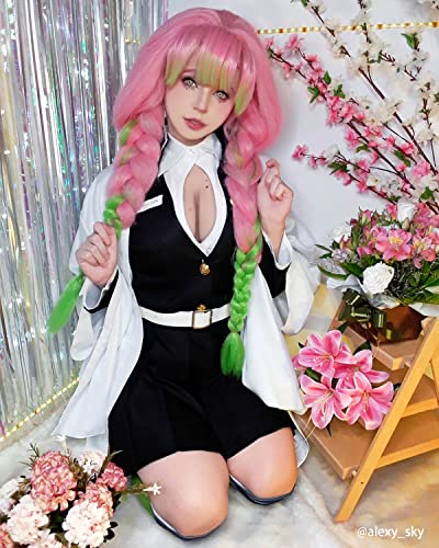 Nuoqi Zentisu Tanjiro Cosplay Adulto Giyuu Tomioka Outfit Shinobu Anime Fantasia de Halloween, Branc