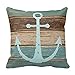 Violetpos Kissenhülle Deko Nautischer Anker verwittertes Holz Sofa Zierkissenbezug Auto Zierkissenbezüge Kissenbezüge Bettwaren & Bettwäsche Kopfkissen Kissen 50 x 50 cm
