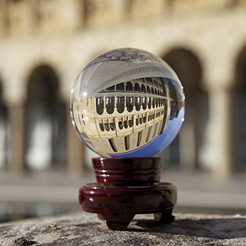 Amlong Crystal New Clear Crystal Ball Sphere Asian Quartz 80mm (3 inch Diameter) with Wooden Stand and Gift Box - Thumbnail 6