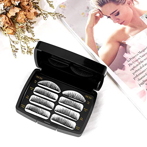 Magnetische Wimpern- Beileer Natural Look Künstliche Wimpern mit 3 Magneten - Edelstahl Pinzette,Wiederverwendbare Künstliche Falsche Wimpern 2 Paare/8 Stücke (colour 3)