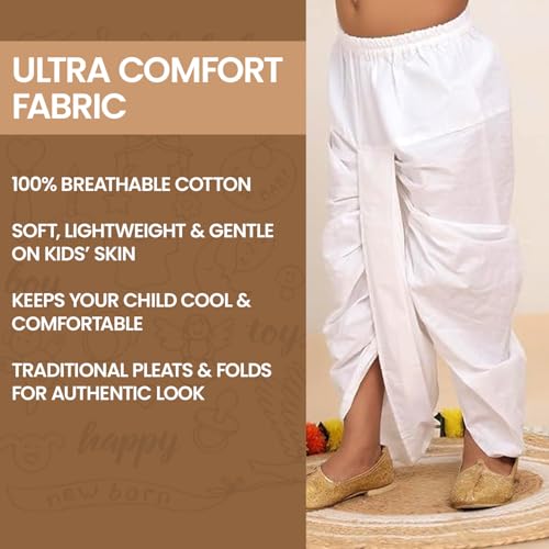 Image of BABA AND BABY Boys Cotton Dhoti Pant Ready-to-Wear Traditional Ethnic Wear for Kids