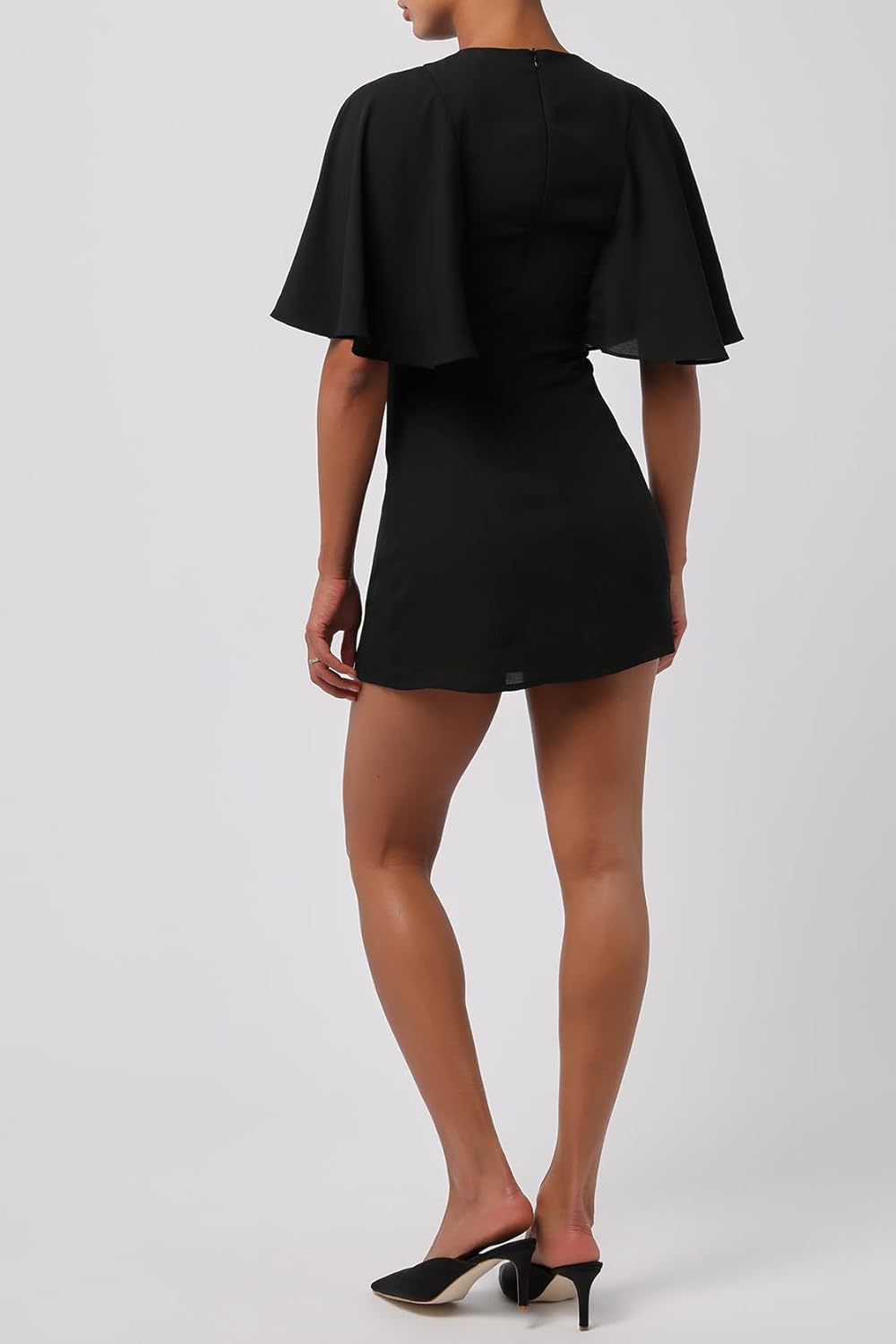 Lulus Womens Taylor Mini Cape Dress - Image 2