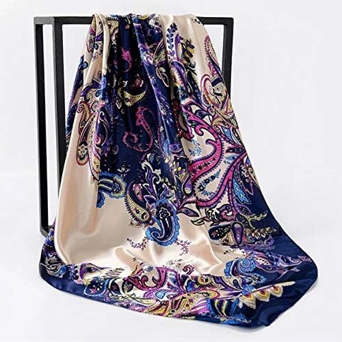 Scarf Silk Scarf Women Print Hair Neck Square Scarves Office Ladies Shawl Bandanna Hijab Handkerchief Muffler Foulard Womens Winter Scarf (Color : 40, Size : 90X90cm)