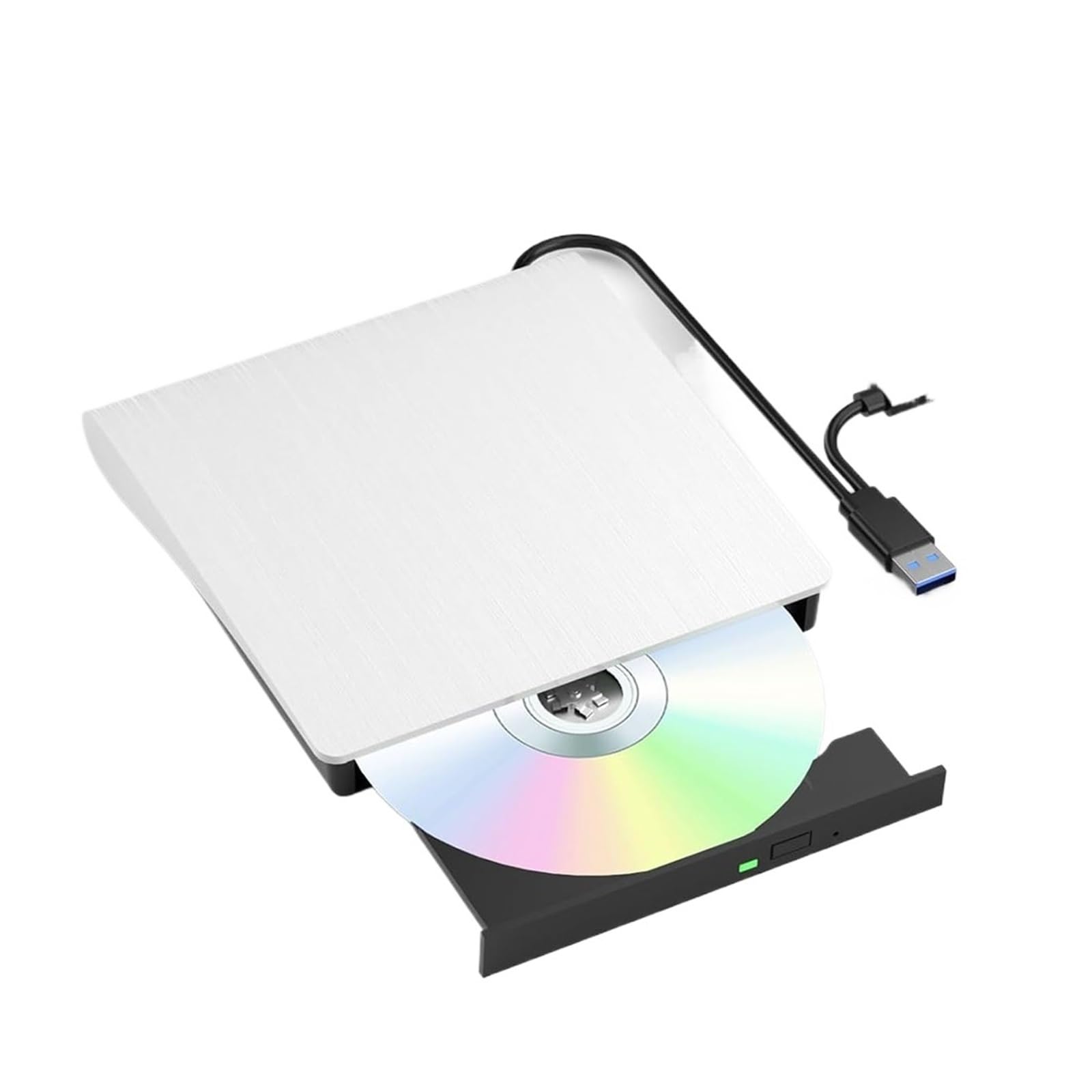 Dcdcd Bianco Usb 3.0 Portable 3D Bd-Rw External Blu-Ray Drive Bd Dvd Cd Player Burner Reader(Bianco)