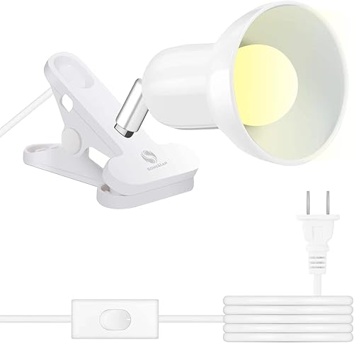 RONGLAN Lámpara LED de metal con clip para escritorio abrazadera ajustable de 360 para cama luz nocturna de libro amigable con los ojos para