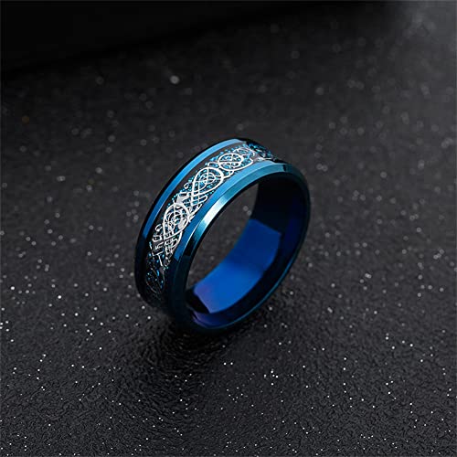 Image of HIJONES Unisex Carbide Fiber Celtic Dragon Spinner Ring Stainless Steel Wedding Spins Band