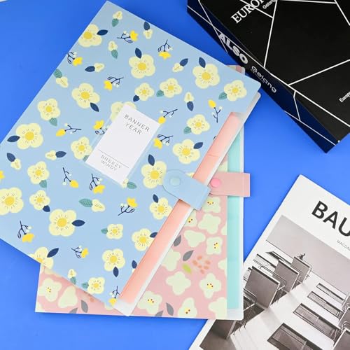 Image of Corslet Pack of 2 File Holder for Documents A4 Size, Expanding File Folder Document Organizer File & File Bag for Certificates and Documents, Office File Folder, Portfolio File Folder for Students