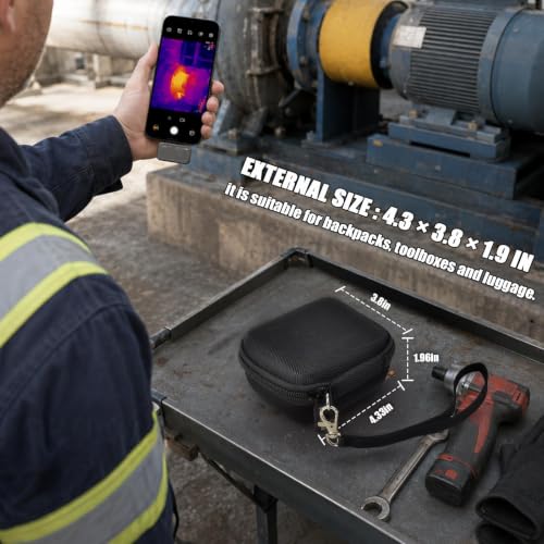Image of Boobowl Case Compatible with for Flir One /for Thermal Master P1 /for TOPDON TC002C / for Fluke Thermal Camera, Infrared Cameras Storage Holder Box for USB Cabless(Bag Only) (Black, For Smartphones)