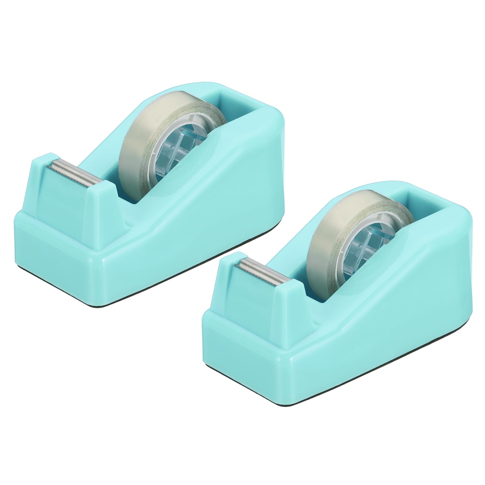 PATIKIL 2pcs Tape Dispenser Desk, Small Tape Dispenser Cute Desktop Dispenser Holder for Tape Office Desktop Cyan Blue