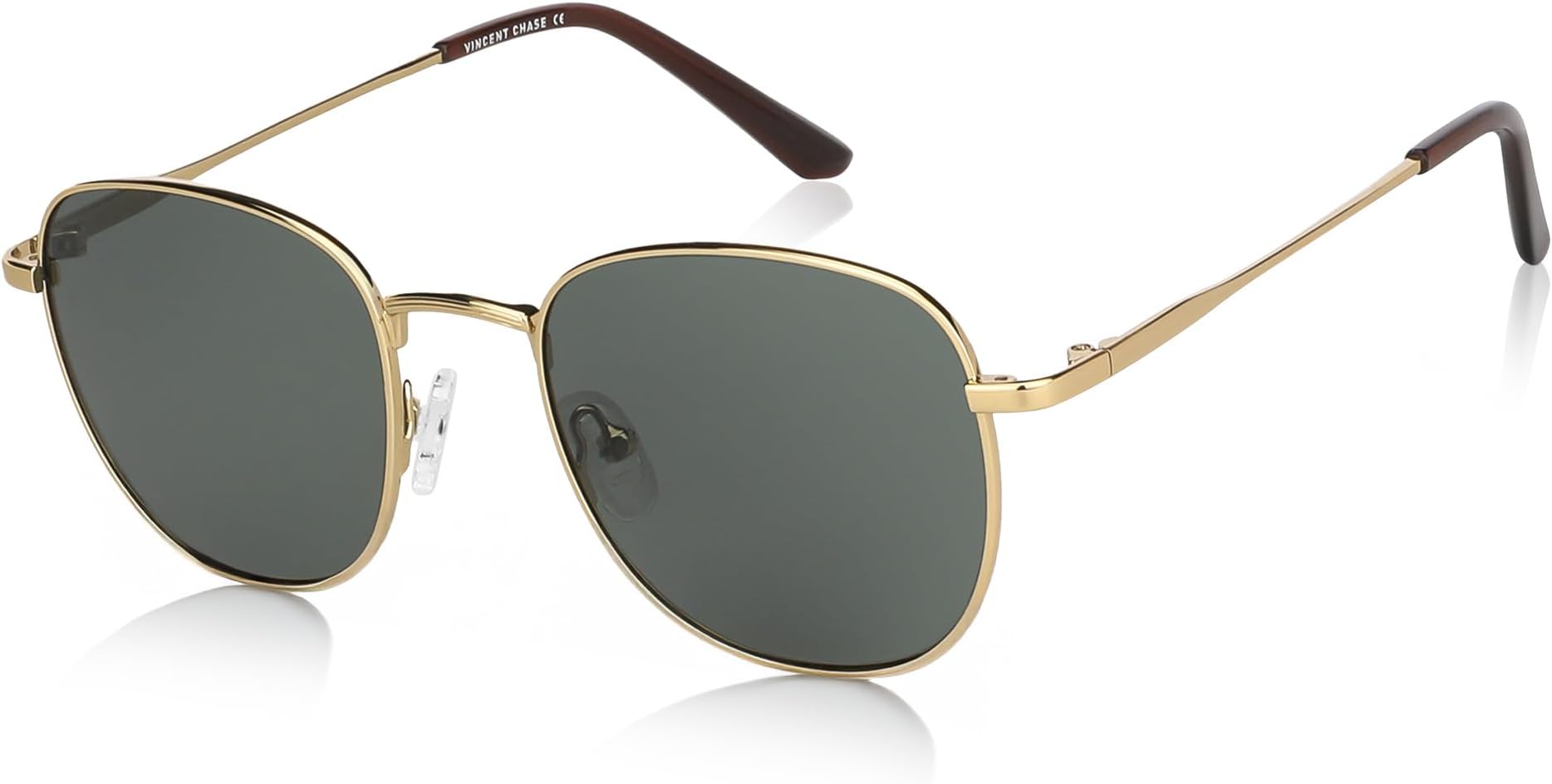 Vincent Chase By Lenskart | Full Rim Hexagonal | The Metal Edit | Polarized and 100% UV Protected | Men & Women | Small | VC S13121