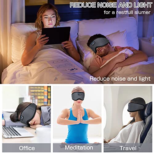 Image of LC-dolida Sleep Headphones, Sleep Mask Bluetooth Wireless Music Eye Mask, Sleeping Headphones for Side Sleepers Sleep Mask with Bluetooth Headphones Ultra-Thin Stereo Speakers Perfect for Sleeping
