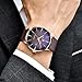Pagani Design Fashion Men's Waterproof Stainless Steel Automatic Mechanical Watch, Date Display and Brown Leather Strap (Golden Purple)
