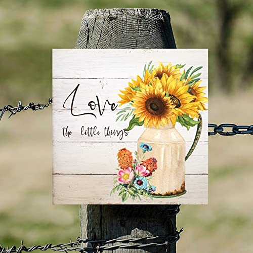Panneau en bois tournesol 30x30 cm pour décoration murale suspendue