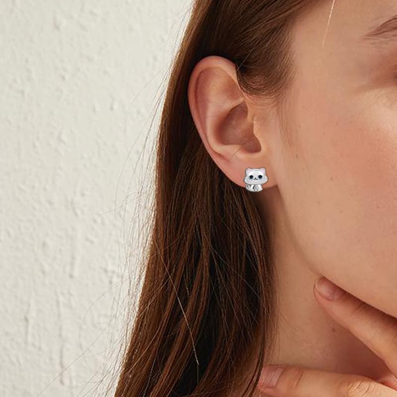 Hypoallergenic Sloth/Unicorn/Cat/Cross Stud Earrings for s Women 925 Sterling Silver Colorful Animal Heart Earring Studs for Sensitive Ears, Birthday Jewelry Gifts - Image 6