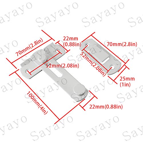 SAYAYO Türriegel Edelstahl Riegelschloss Klein Schiebetür Schloss Weiß Türschloss Flip Latch mit Fester Schraube, Torriegel 2,6 mm Dicke für Scheunen-Schiebetür, Weinschrank