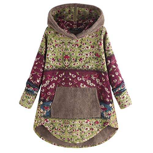 Manteau d'hiver dames Femmes Polaire Patchwork Imprimé Floral Manches Longues Poches Plus La Taille Haut À Capuche Veste Polaire Avec Capuche Noir veste d'hiver longue seulement à capuche femmes Cover