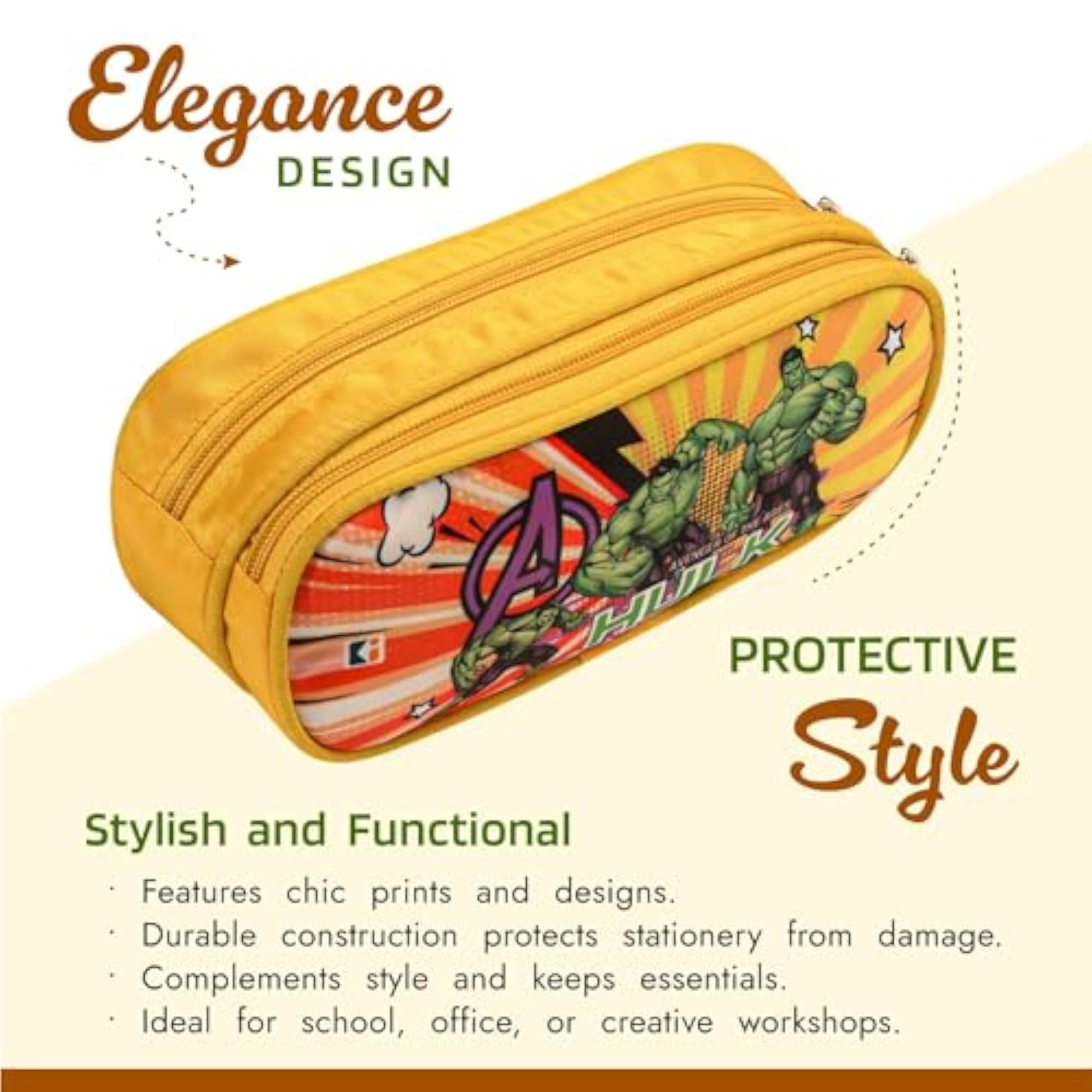 Polyester Pencil Case with Double Compartment, Lightweight Pouch for Girls