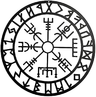 LOVOICE Deluxe Viking Compass Norse Wall Art Home Decor Vegvisir Metal Interior Artwork Perfect For Modern Vikings