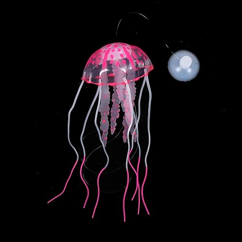 Miniatura 6 de NUOMI 6 piezas de medusas artificiales para acuario, decoración de medusas brillantes, silicona suave