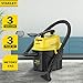 STANLEY 3 Gallon Wet Dry Vacuum, 3 Peak HP Poly 2 in 1 Shop Vac with Powerful Suction, Portable Shop Vacuum Car Vacuum W/ 3 Horsepower Motor for Auto Detailing, Tight Space Garage,Van,Vehicle