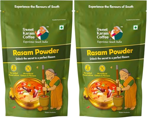 Image of Sweet Karam Coffee Rasam Powder (Rasam Podi) - 180g | Authentic South Indian Spice Blend | Aromatic & Flavorful | Homemade Recipe | No Preservatives | Perfect for Traditional Rasam Preparation