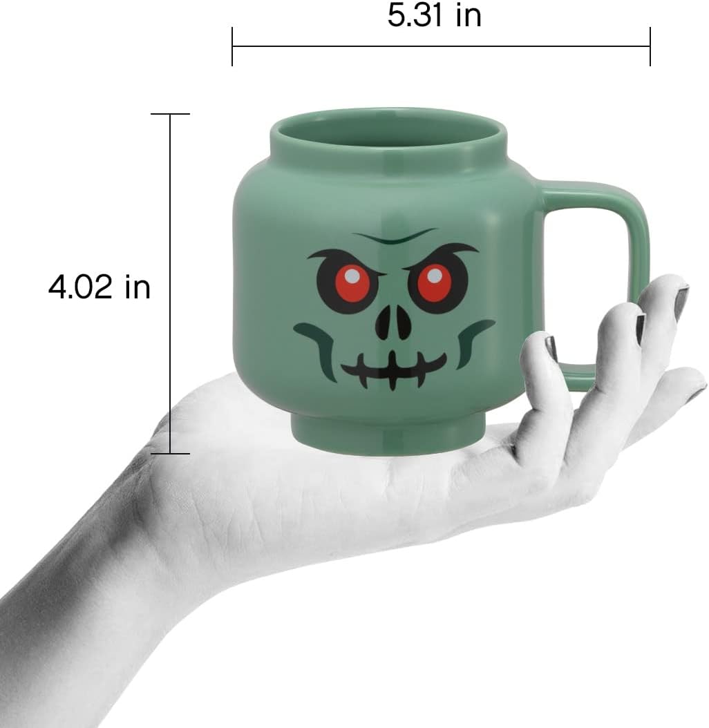 LEGO Ceramic Mug Large - Green Skeleton - 530 ml | Perfect Mug Gifts for Men Mugs for Kids and Women Cool Fun and Unique Cup for All Ages Dishwasher Safe