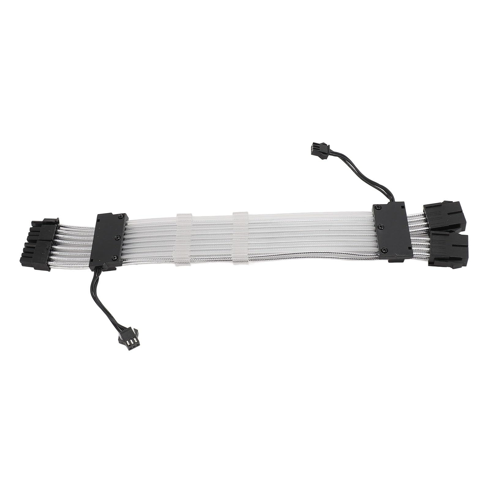 Kit di cavi di alimentazione RGB con doppio LED per illuminazione ARGB migliorata per PC da gioco, 2 cavi di prolunga a 8 pin, 18 AWG, plug and play, 1 unità (nero)