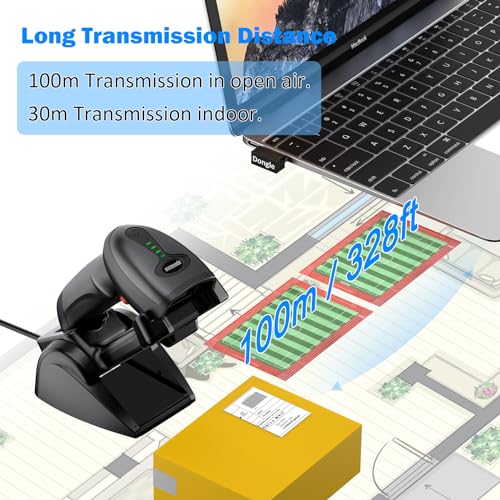 Symcode MJ-4590DA-CHARGING Qr Industrial Bluetooth Barcode Scanner With Wireless Charging Stand, Wireless 2D 1D Bar Code Scanner Drop Protection Shock Dust Proof Hands Free Auto-Sensing Stand Barcode Scanner thumb #3