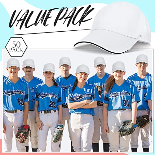 Image of Didaey 50 Pcs Blank Trucker Hats Bulk Unisex Sublimation Hat Baseball Cap Trucker Cap with Adjustable Snapback for Men Women