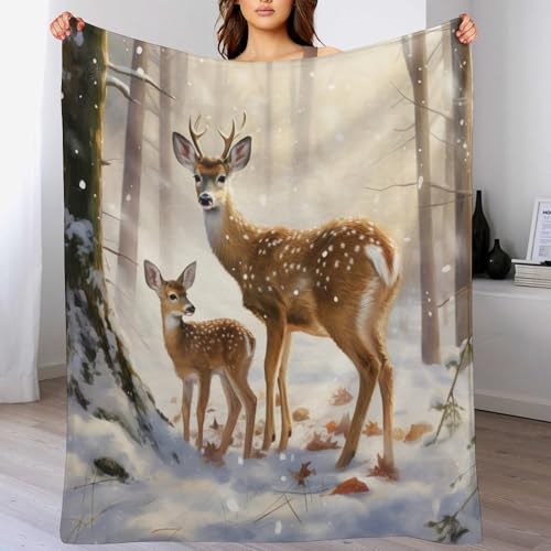 Manta de ciervo cálida de 100x130 cm para sofá y cama 2