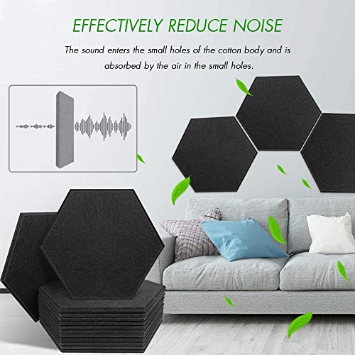 Image of YGM Acoustic Foams Professional Hexagon Acoustic Foam Panels, Absorption Panel, 12 X 12 X 1 inch High Density Edge Wall Tiles for Acoustic Treatment (Coffee Brown, Set of 72)