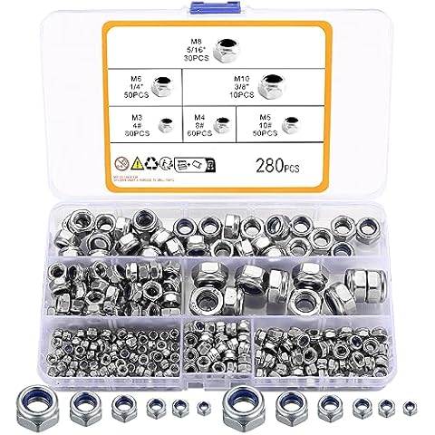 280pcs Stainless Steel Lock Nut Kit Cover