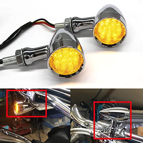 Chrome Motorcycle 15 LEDs Turn Signal Blinker Light Bullet Compatible With Sportster XL 1200 883